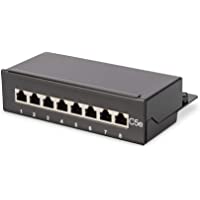 DIGITUS Panel de conexión LSA de sobremesa Cat 5e- 8-puerto- blindado- Negro